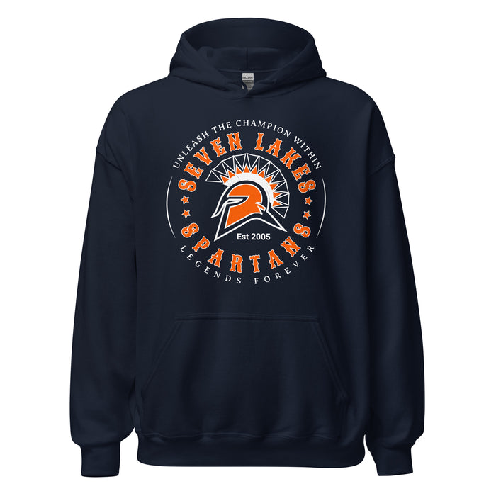 Seven Lakes High School Spartans Navy Blue Classic Unisex Hoodie 214