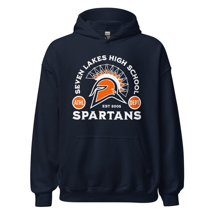 Seven Lakes High School Spartans Navy Blue Classic Unisex Hoodie 208
