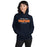 Woman wearing Seven Lakes High School Spartans Navy Blue Classic Unisex Hoodie 002