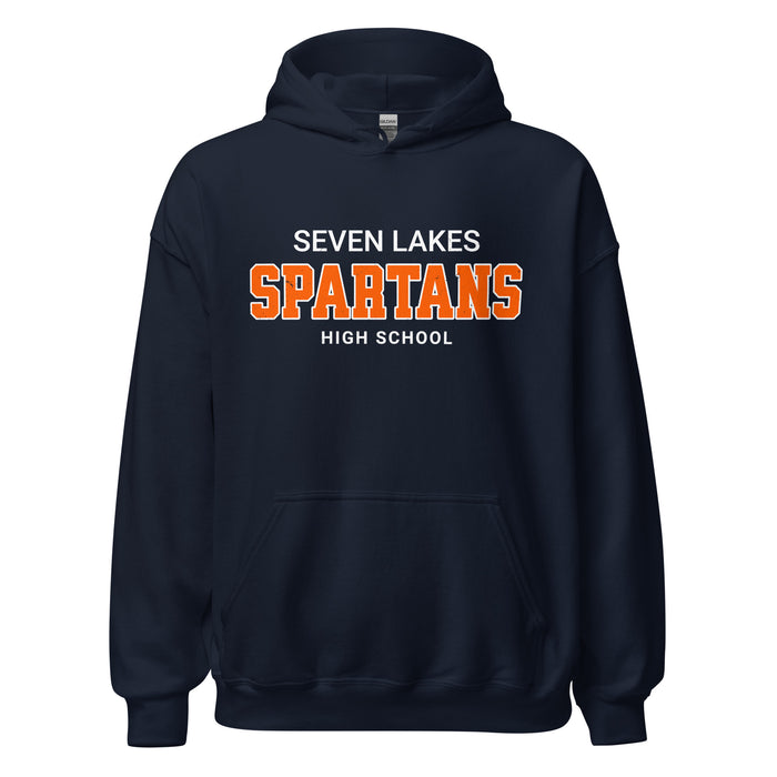 Seven Lakes High School Spartans Navy Blue Classic Unisex Hoodie 002