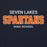 Close-up view of Seven Lakes High School Spartans Navy Blue Classic Unisex Hoodie 002