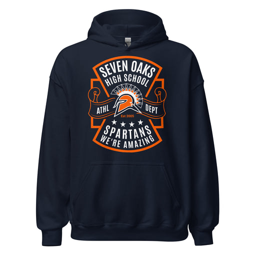 Seven Lakes High School Spartans Navy Blue Classic Unisex Hoodie 207
