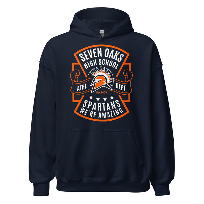 Seven Lakes High School Spartans Navy Blue Classic Unisex Hoodie 207
