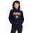 Woman wearing Seven Lakes High School Spartans Navy Blue Classic Unisex Hoodie 049