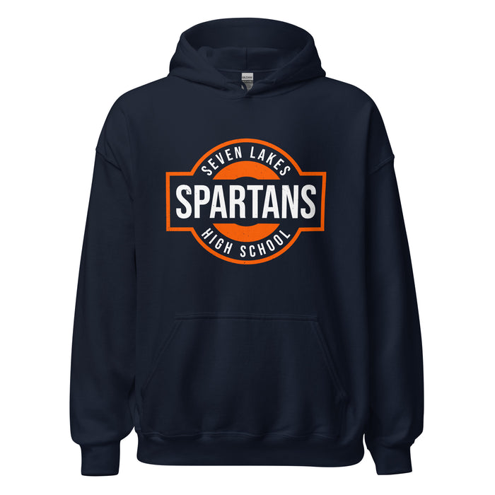 Seven Lakes High School Spartans Navy Blue Classic Unisex Hoodie 011