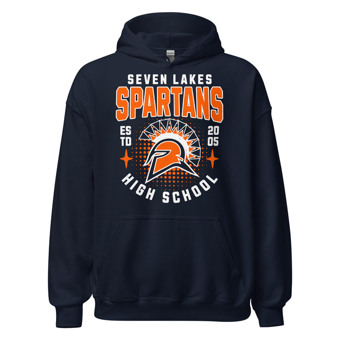 Seven Lakes High School Spartans Navy Blue Classic Unisex Hoodie 204