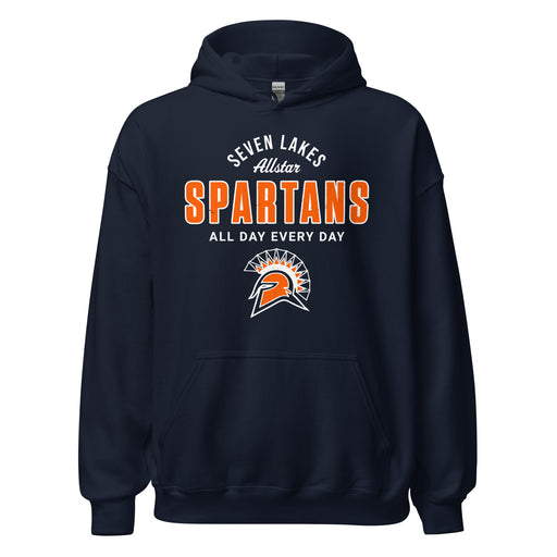 Seven Lakes High School Spartans Navy Blue Classic Unisex Hoodie 034