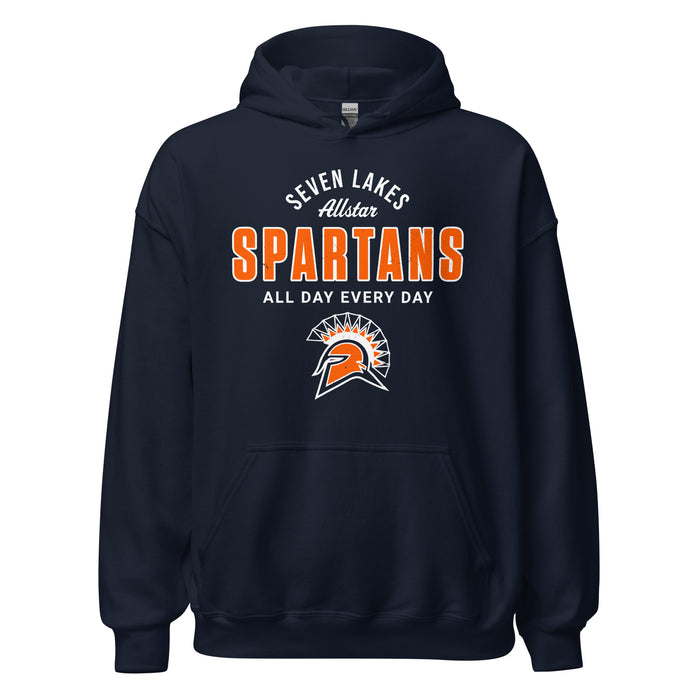 Seven Lakes High School Spartans Navy Blue Classic Unisex Hoodie 034