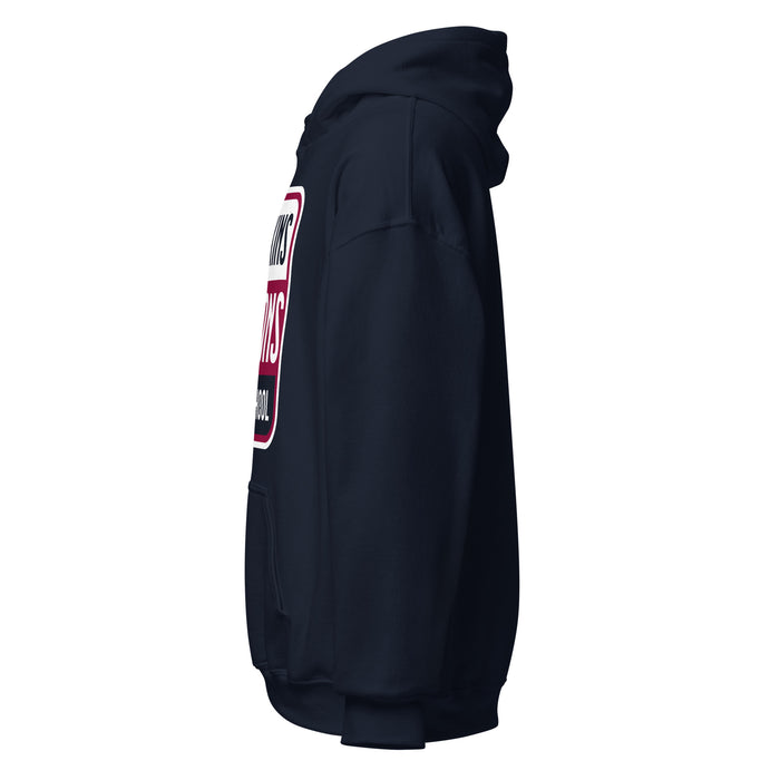 Left side view of Tompkins High School Falcons Navy Classic Unisex Hoodie 001