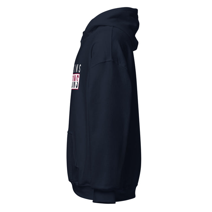 Left side view of Tompkins High School Falcons Navy Classic Unisex Hoodie 031