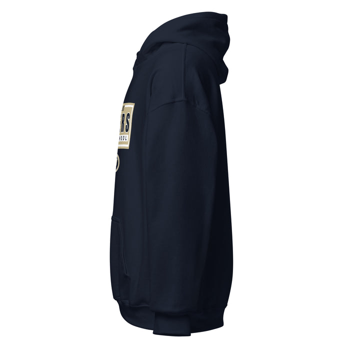 Side view of Klein Collins High School Tigers Navy Classic Unisex Hoodie 049