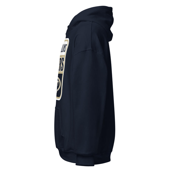 Side view of Klein Collins High School Tigers Navy Classic Unisex Hoodie 001