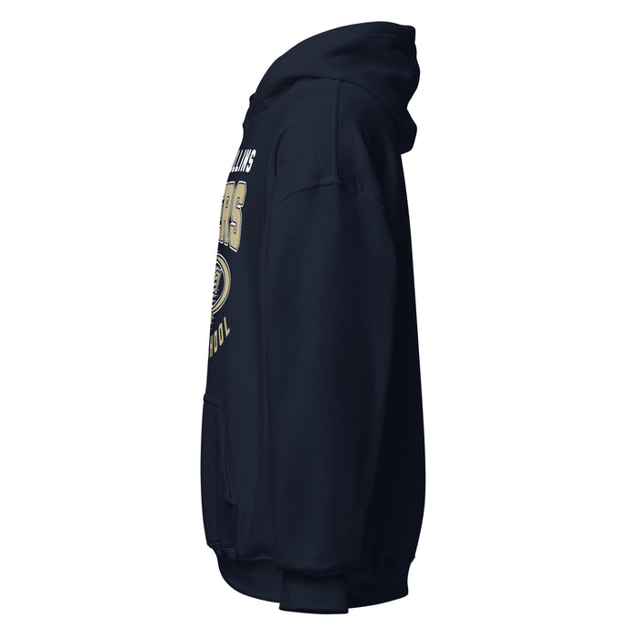 Side view of Klein Collins High School Tigers Navy Classic Unisex Hoodie 204