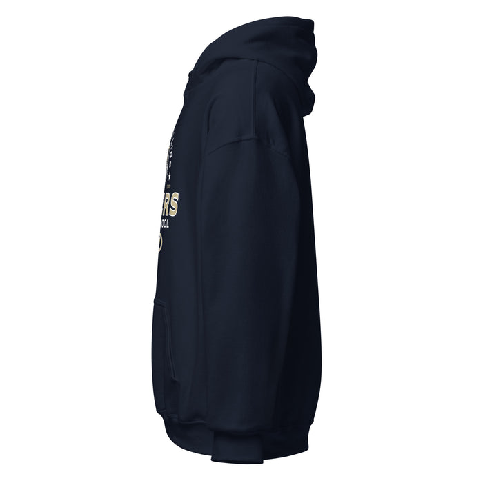 Side view of Klein Collins High School Tigers Navy Classic Unisex Hoodie 222