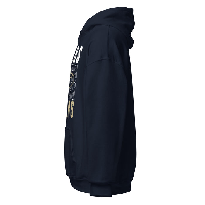 Side view of Klein Collins High School Tigers Navy Classic Unisex Hoodie 233