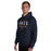 Man wearing Seven Lakes High School Spartans Navy Classic Unisex Hoodie 003