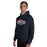 Man wearing Tompkins High School Falcons Navy Classic Unisex Hoodie 009