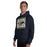 Man wearing Cypress Ranch High School Mustangs Navy Classic Unisex Hoodie 223