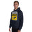 Man wearing Cypress Ranch High School Mustangs Navy Classic Unisex Hoodie 001