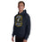Man wearing Cypress Ranch High School Mustangs Navy Classic Unisex Hoodie 207