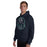 Man wearing Cypress Ridge High School Rams Navy Classic Unisex Hoodie 206