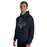 Man wearing Cypress Ridge High School Rams Navy Classic Unisex Hoodie 222