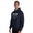 Man wearing Flower Mound High School Jaguars Navy Blue Classic Unisex Hoodie 003