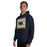 Man wearing Nimitz High School Cougars Navy Blue Classic Unisex Hoodie 223