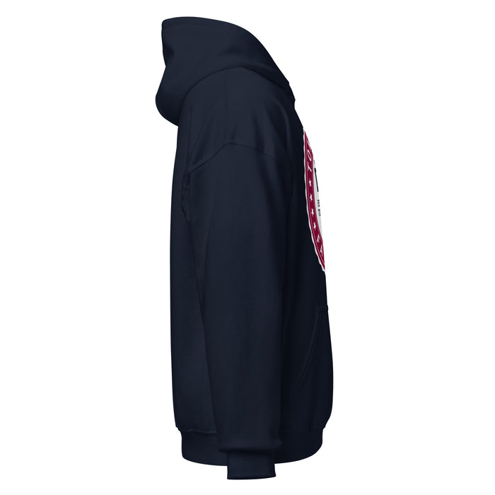 Side view of Tompkins High School Falcons Navy Classic Unisex Hoodie 216a