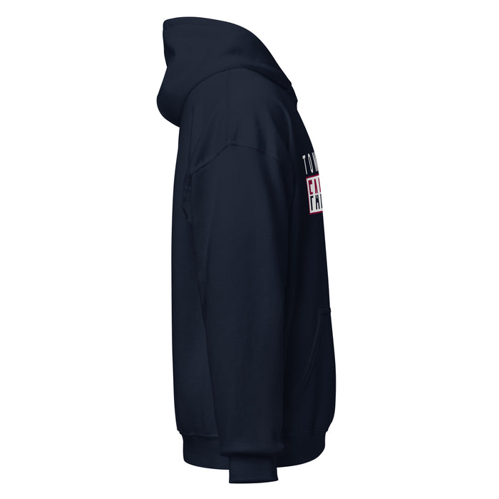 Right side view of Tompkins High School Falcons Navy Classic Unisex Hoodie 031