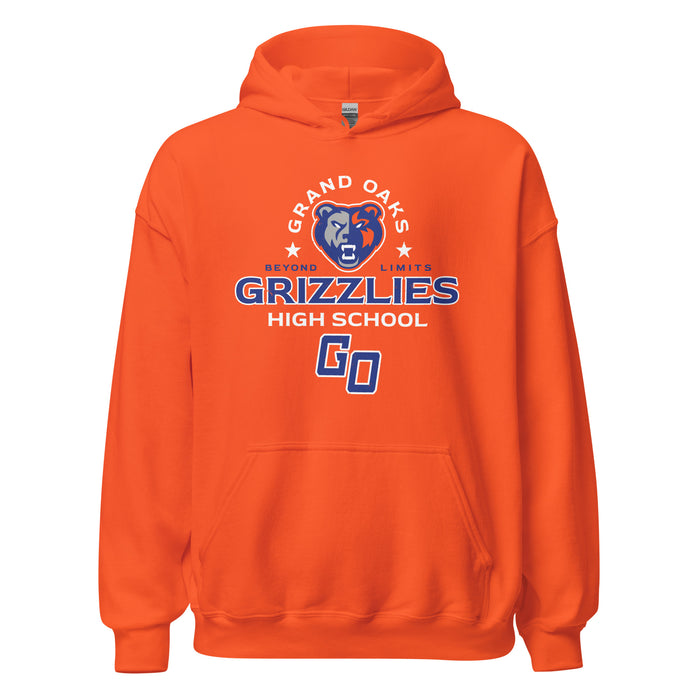 Grand Oaks High School Grizzlies Orange Classic Unisex Hoodie 222