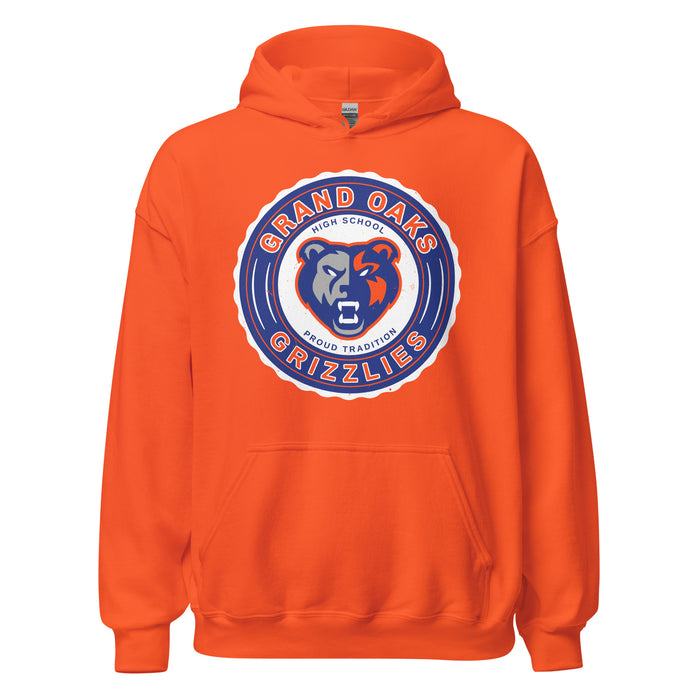 Grand Oaks High School Grizzlies Orange Classic Unisex Hoodie 216
