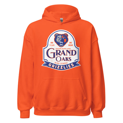 Grand Oaks High School Grizzlies Orange Classic Unisex Hoodie 219