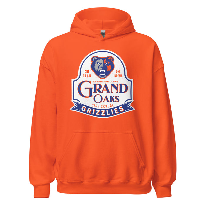 Grand Oaks High School Grizzlies Orange Classic Unisex Hoodie 219