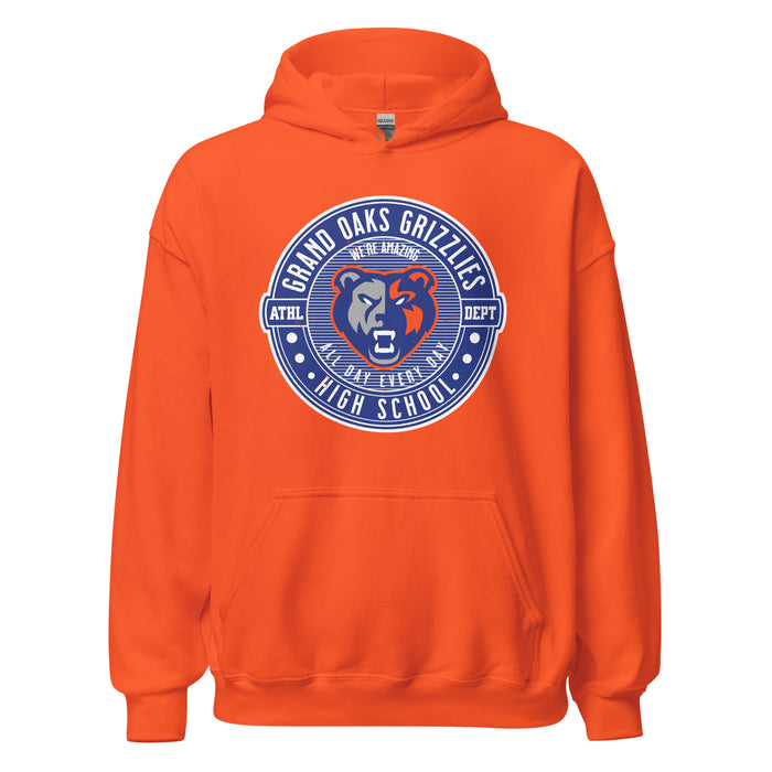 Grand Oaks High School Grizzlies Orange Classic Unisex Hoodie 224