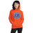 Woman waring Grand Oaks High School Grizzlies Orange Classic Unisex Hoodie 224