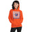 Woman wearing Grand Oaks High School Grizzlies Orange Classic Unisex Hoodie 235