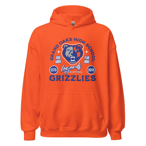 Grand Oaks High School Grizzlies Orange Classic Unisex Hoodie 208
