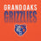 Close-up view of Grand Oaks High School Grizzlies Orange Classic Unisex Hoodie 024