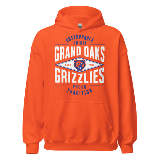 Grand Oaks High School Grizzlies Orange Classic Unisex Hoodie 210