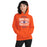 Woman wearing Grand Oaks High School Grizzlies Orange Classic Unisex Hoodie 210