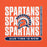 Close-up view of Seven Lakes High School Spartans Orange Classic Unisex Hoodie 235