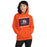 Woman wearing Seven Lakes High School Spartans Orange Classic Unisex Hoodie 223