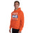 Man wearing Grand Oaks High School Grizzlies Orange Classic Unisex Hoodie 240