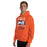Man wearing Seven Lakes High School Spartans Orange Classic Unisex Hoodie 240