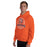 Man wearing Seven Lakes High School Spartans Orange Classic Unisex Hoodie 206