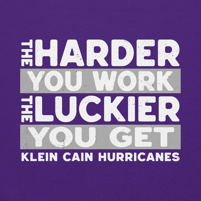 Close-up view of Klein Cain High School Hurricanes Purple Classic Unisex Hoodie 238