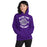 Woman wearing Klein Cain High School Hurricanes Purple Classic Unisex Hoodie 228