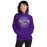 Woman wearing Klein Cain High School Hurricanes Purple Classic Unisex Hoodie 239