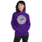 Woman wearing Klein Cain High School Hurricanes Purple Classic Unisex Hoodie 224